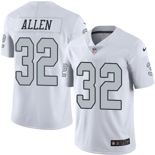 Nike Raiders #32 Marcus Allen White Men's Stitched NFL Limited Rush Jersey - Click Image to Close